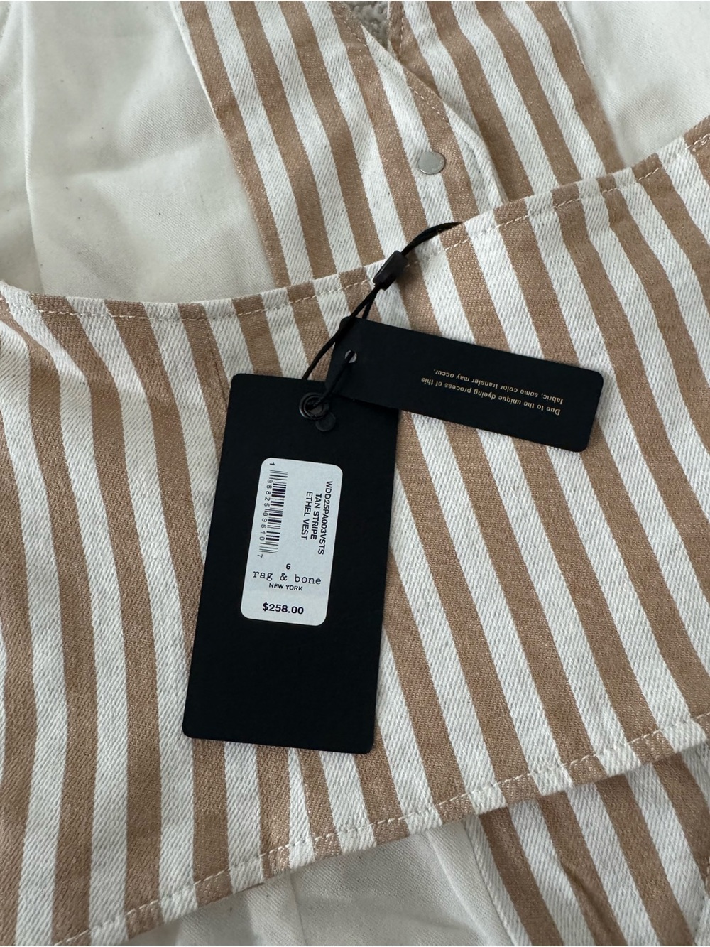 rag & bone Beige and White Striped Halter Vest - Picture 4 of 5
